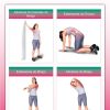 Póster ilustrativo com o título "Já Alongou Hoje?" e subtítulo "Costas", contendo quatro exercícios de alongamento. Cada exercício apresenta uma imagem de uma mulher a executar a posição, com os seguintes títulos: Adutores Horizontais do Braço – mulher a empurrar o braço contra uma parede. Extensores do Tronco – mulher de joelhos a inclinar o tronco para trás com os braços apoiados no chão. Extensores do Braço – mulher com um braço fletido por trás da cabeça e o outro a puxá-lo. Adutores do Braço – mulher de pé, com o braço elevado e o tronco inclinado lateralmente. O cartaz é da marca Arbora & Ausonia, com o logotipo "Estica-te".